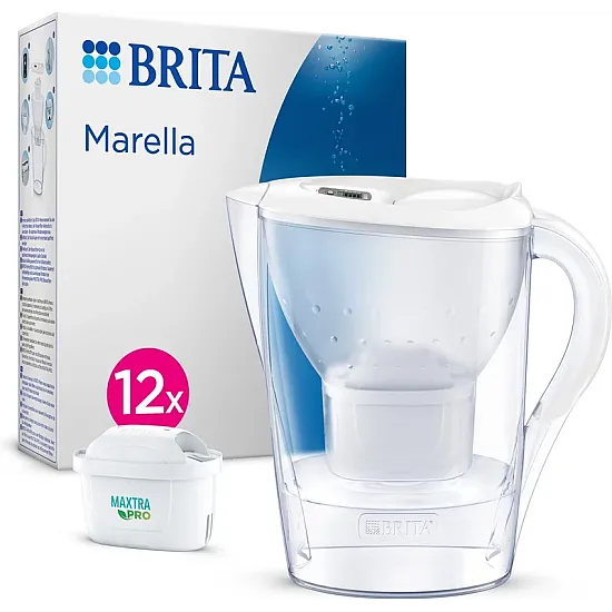 Brita Waterfilterkan Marella Cool 2.4L + 12 Maxtra Pro All-in-1 Waterfilters Wit